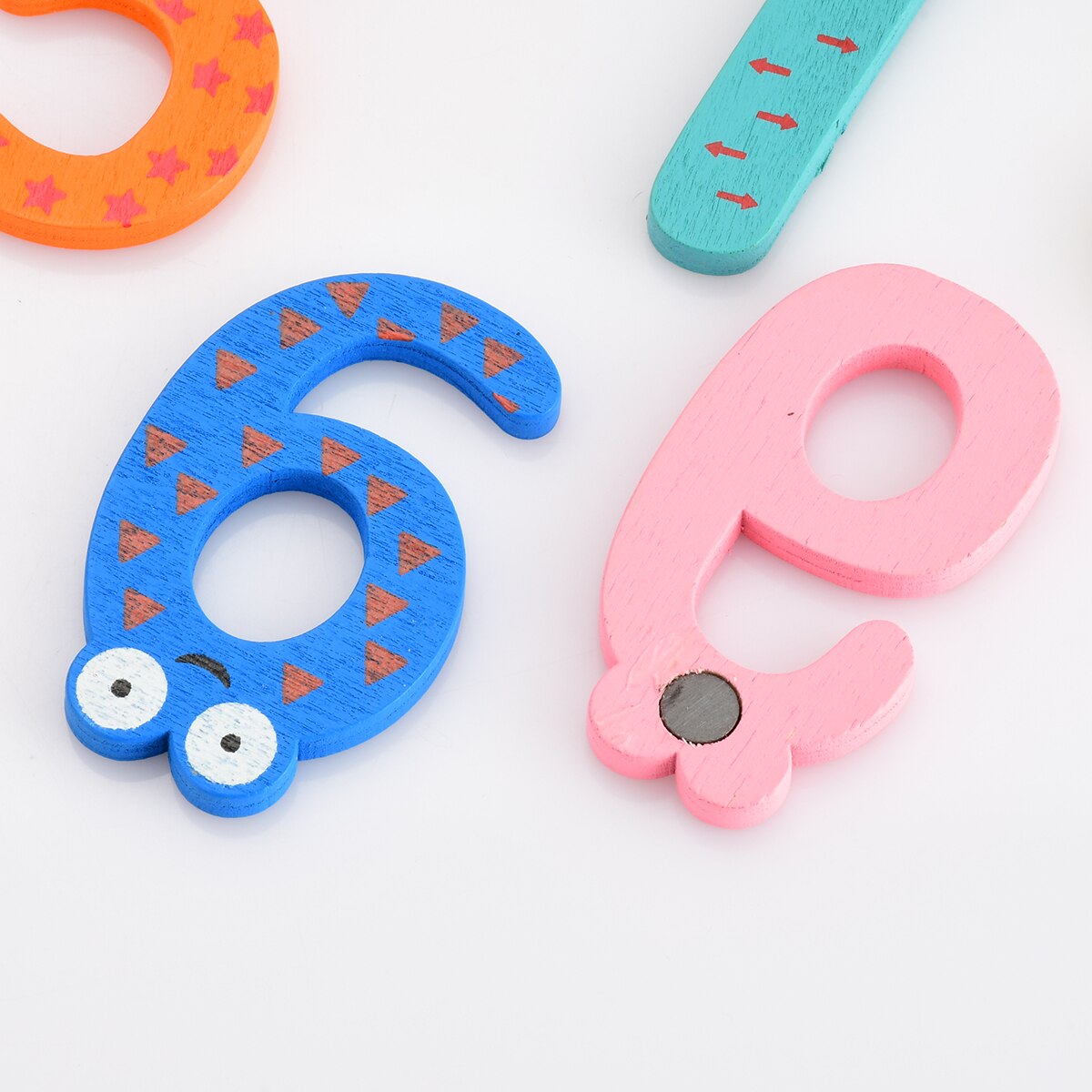 1Set Number 0-9 Cartoon Wooden Number Children's Early Education Supplies Fridge Magnet