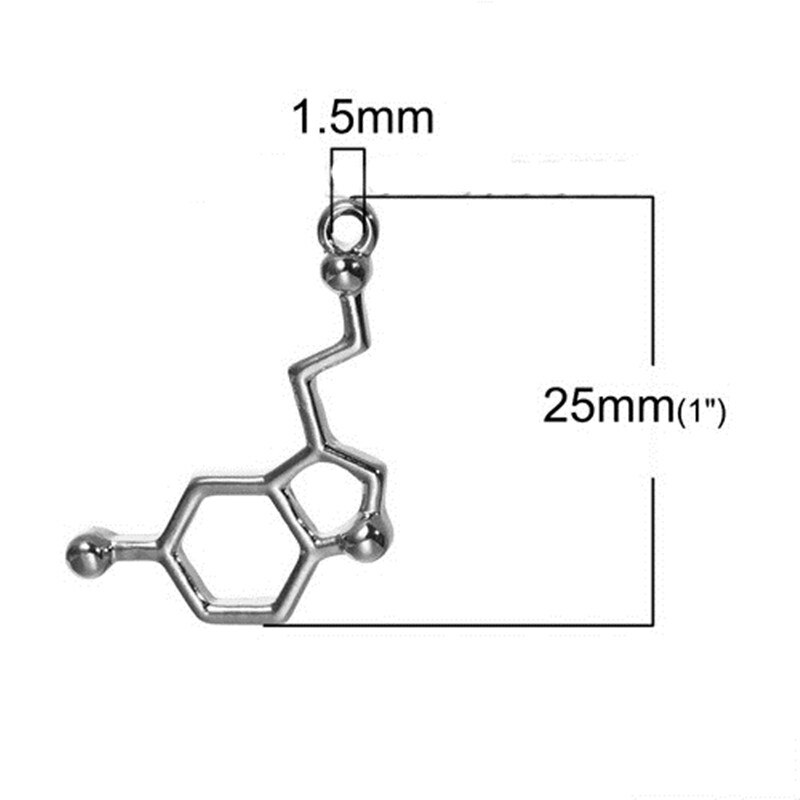 DoreenBeads – breloques en forme de molécule métallique, 10 pièces, pendentifs de couleur or/argent, pour bijoux,: Silver-25x13mm