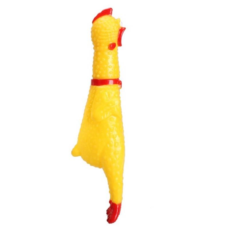 17cm Gelb Schreien Gummi Huhn Spielzeug Druck Linderung quietschen Quietscher Welpen Kauen quietschen Entlüftung Spielzeug