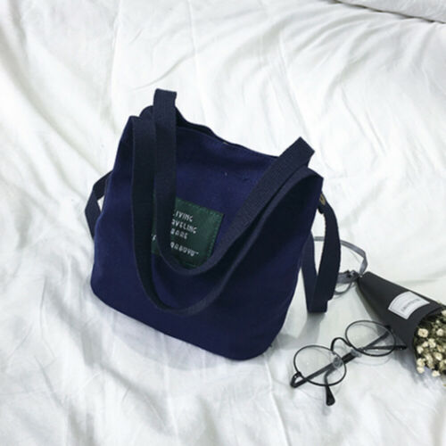 Dames canvas handtas schoudertas dames crossbody tas tote messenger satchel portemonnee: Blauw