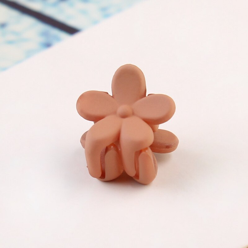 Clip pequeño gancho para el pelo para niña pequeña, 10 Uds., flor de Color caramelo, horquilla, accesorios para el cabello al por mayor: Chocolate