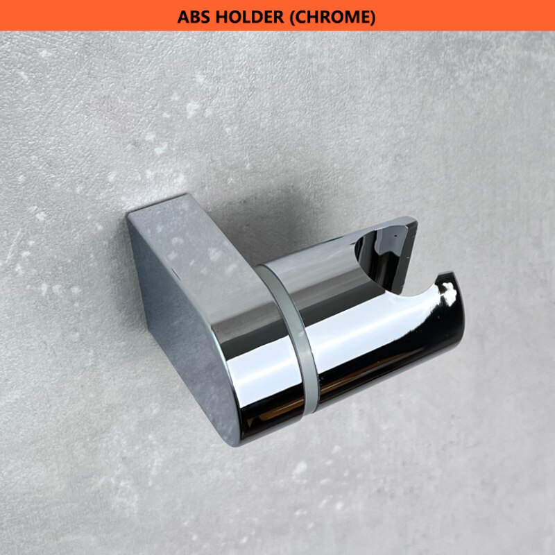 ABS Hand Shower Set 2 Functions Black and Chrome Handheld Swivel Bracket 1.5m Stainless Steel Hose: Chrome Holder