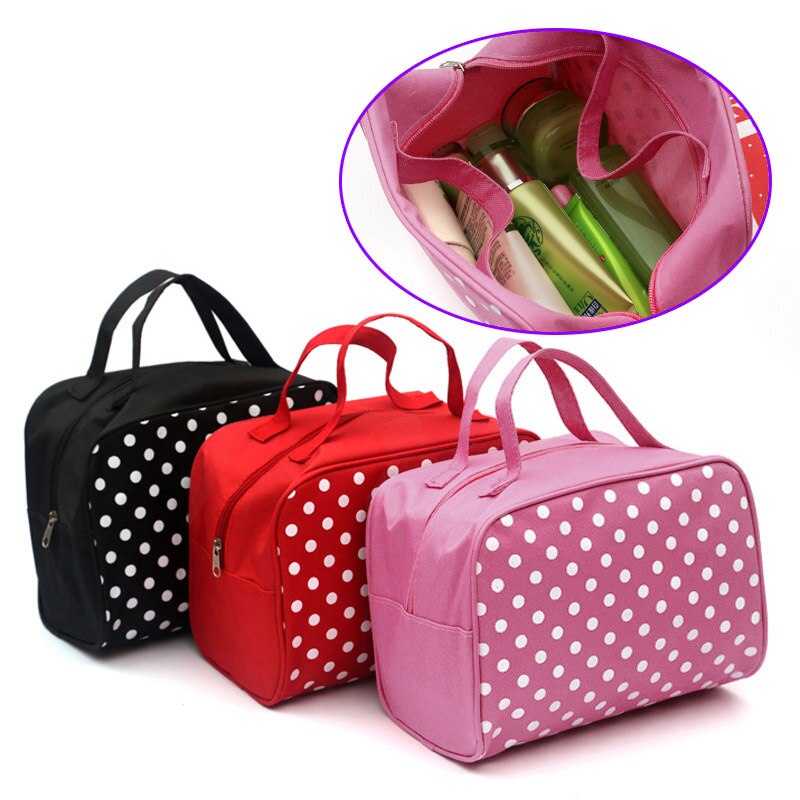 Lady Multifunctionele Cosmetische Opbergdoos Stippen Zakken Vrouwen Make-Up Tas Met Zakken Toilettas Pouch Travel Accessoires Sac