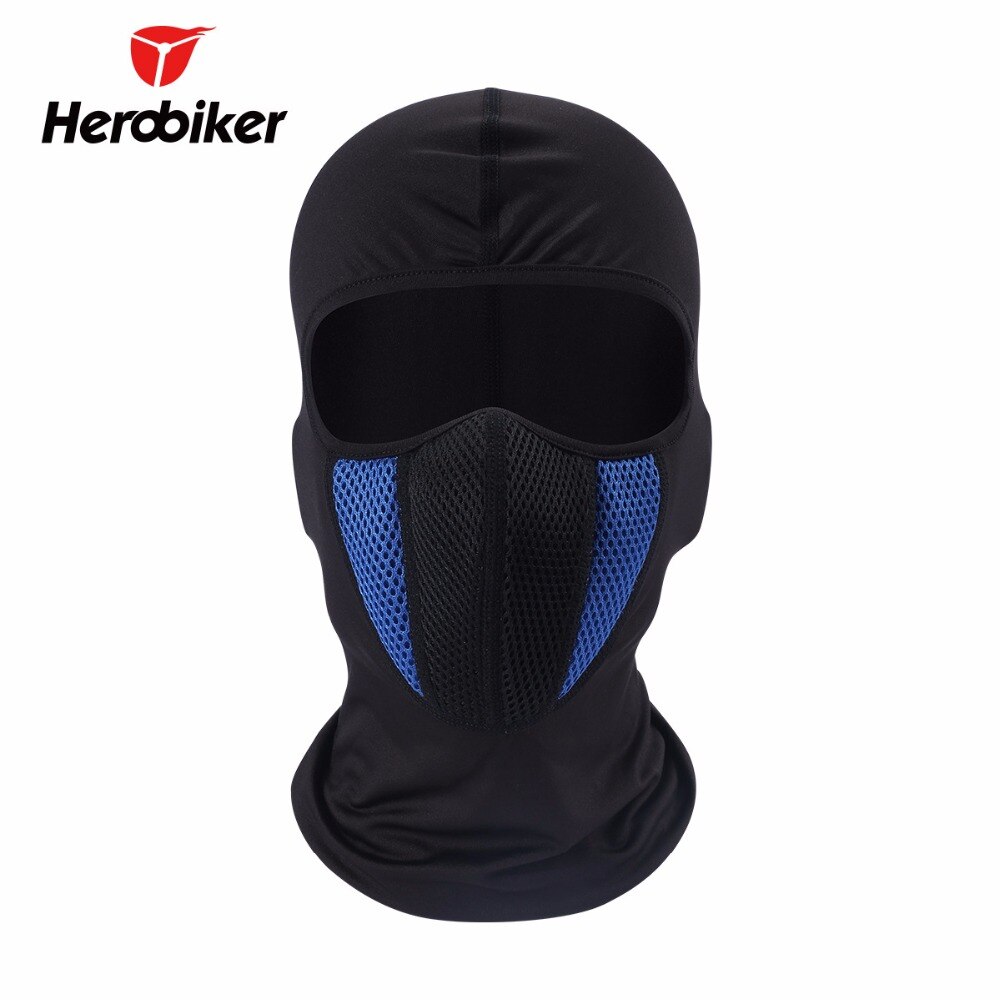 HEROBIKER motorcycle face mask outdoor moto hood ski sport neck mask windproof Dustproof warm mask Red And Gray Men's or women's: Blue
