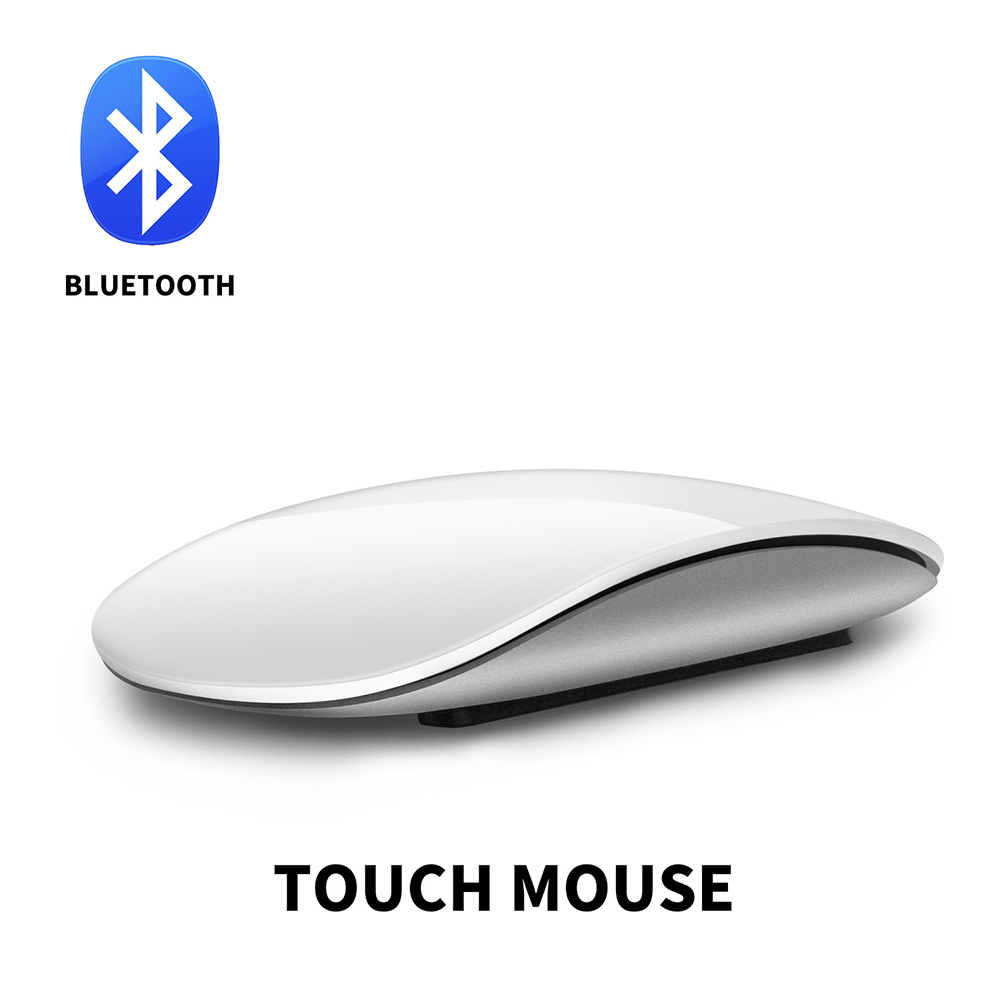 Bluetooth 5.0 Wireless Mouse Rechargeable Silent Multi Arc Touch Mice Ultra-thin Magic Mouse For Laptop Ipad Mac PC Macbook Blu: White