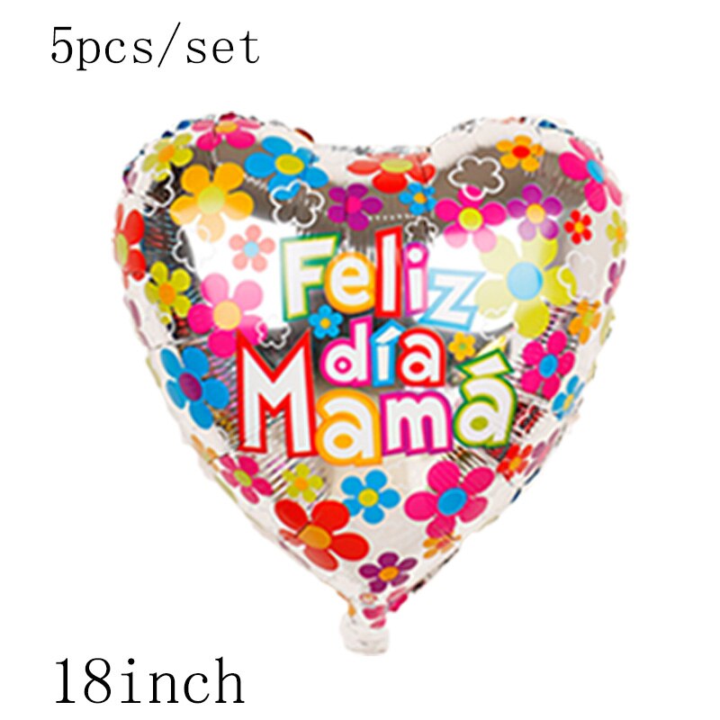5 #39 18 tommer trykte spanske mor folie balloner mors dag hjerte form jeg elsker dig mor ballon fødselsdag dekoration: Smaragd