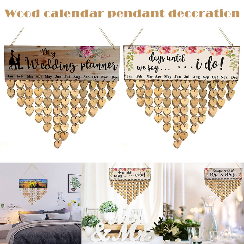 bois tenture murale calendrier anniversaire célébrations bricolage rappel pour la décoration de la maison LBV