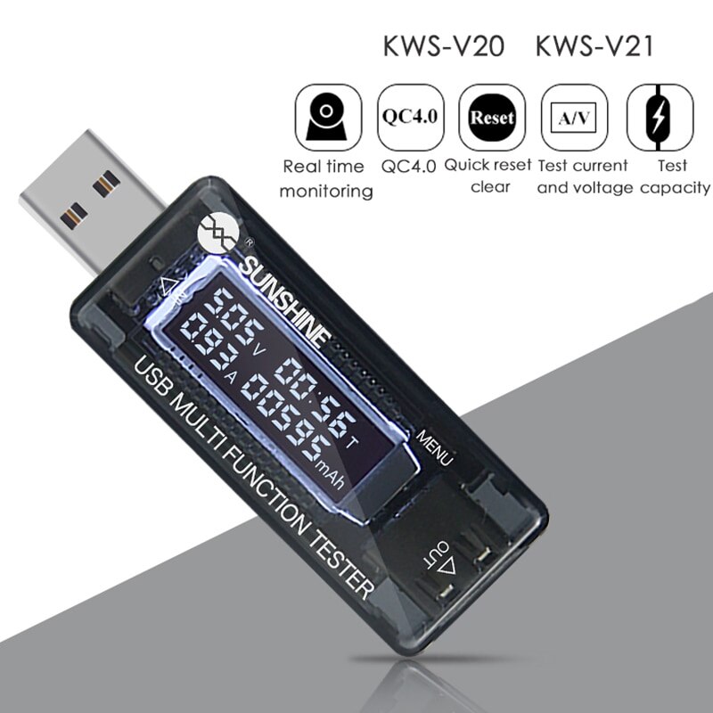 LCD USB Detector USB Volt Current Voltage Doctor Charger Capacity Tester Meter Voltmeter Ammeter Power Bank Plug