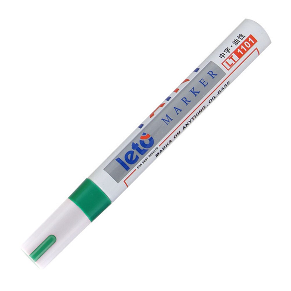 Rotuladores de pintura de neumáticos blancos para coche, rotuladores permanentes impermeables aptos para coche, motocicleta, banda de rodadura de goma de Metal, 1 unidad: Green