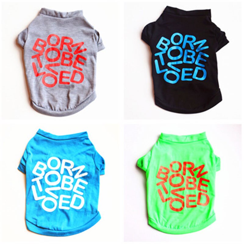 Spring Summer Letter Pet Dog Clothing T-shirt Fashionable Bottoming Shirts For Small Medium Dogs Casual Classic Outer Wear Shirt
