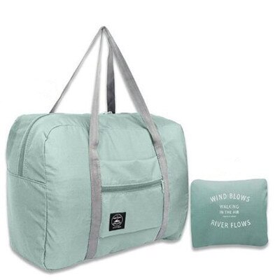 Borsa da viaggio pieghevole in Nylon Unisex borsa impermeabile di grande capacità per bagagli da donna borse da viaggio pieghevoli Organizer cubi da imballaggio: Blue