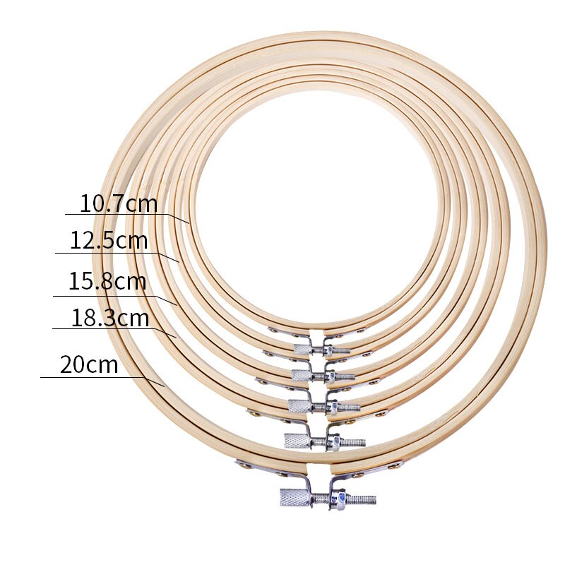 5 sizes Wooden Embroidery shed circle Cross-Stitch Frame Hoop Circle Jewelry Making DIY hand Craft Sewing Needwork Tool 5pcs/lot