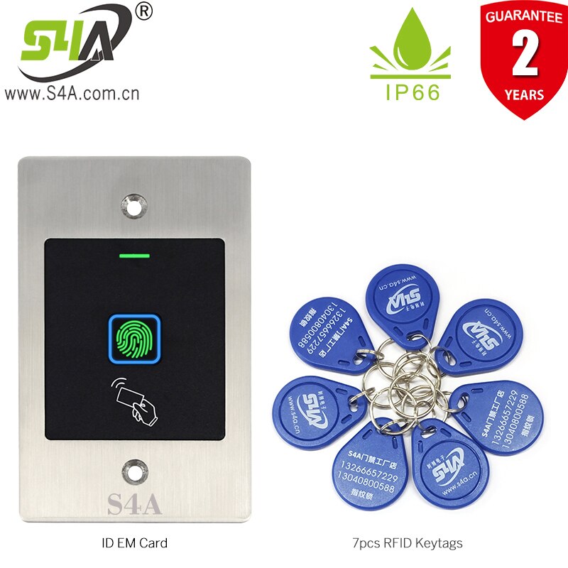 S4A Waterproof Embedded Mounted Fingerprint Access Control RFID reader controller Electronic Door Opener System password keypad: EF2 Tag