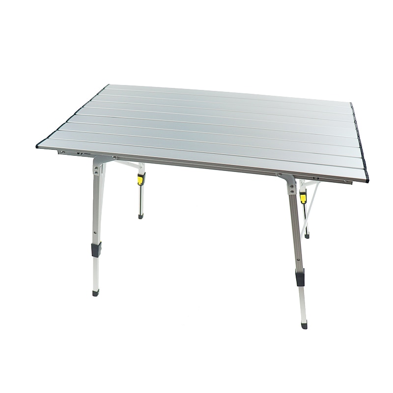 Height Adjustable Craft Camping and Utility Folding Table, White Granite