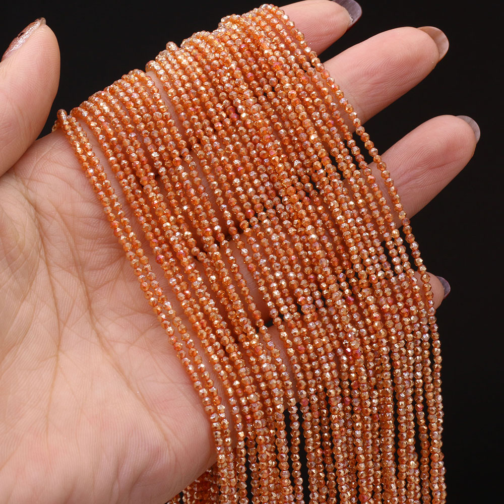 5 strenge naturstenperler belagt farve facetslebet krystal stione spacer løse perler armbånd gør-det-selv smykkefremstilling halskæde 2/3mm
