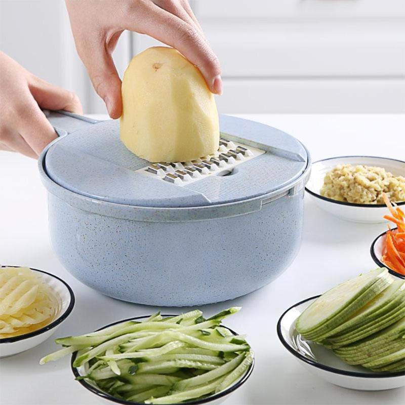 Wheat Straw Cutter Food Chopper Potato Slicer Vegetable Fruits Shredder 8 Pieces Multi-function Cutting Kitchen Grinding Device
