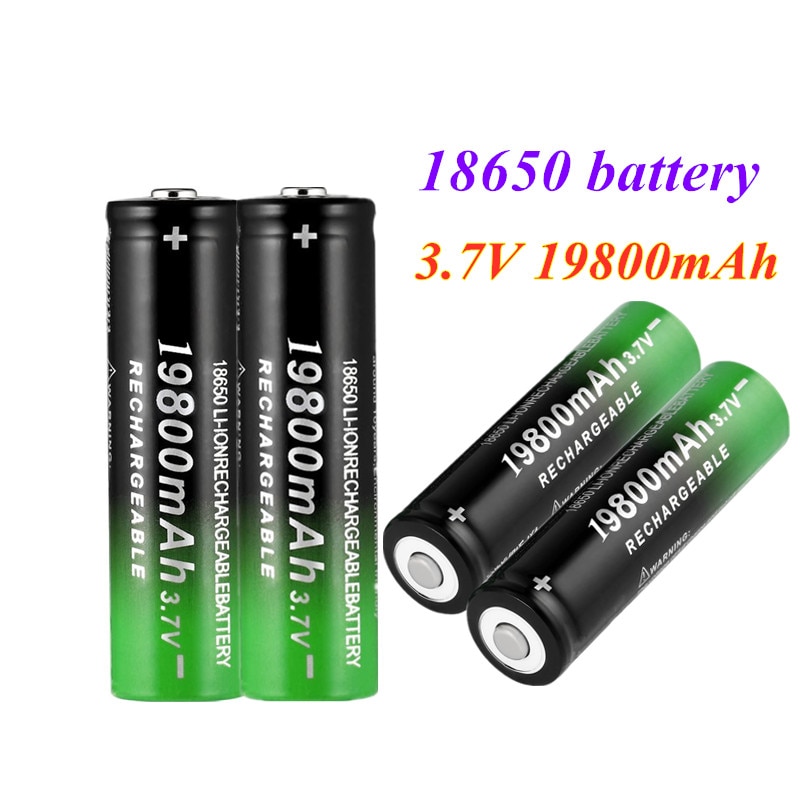 2-50 Stuks 18650 3.7V 19800Mah Li-Ion Batterij Oplaadbare Lithium Batterijen Voor Zaklamp Koplamp Elektronische Speelgoed