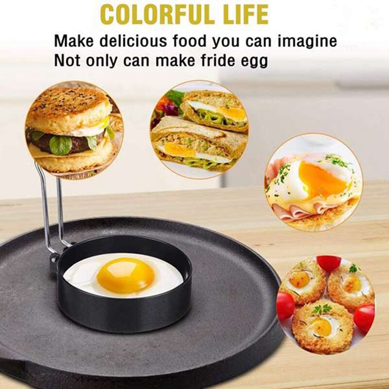 5 Pack Non-Stick Egg Rings for Griddle,Frying Egg Maker Molds,Egg Rings for Frying Cooking Eggs,Breakfast,Sandwich,Etc