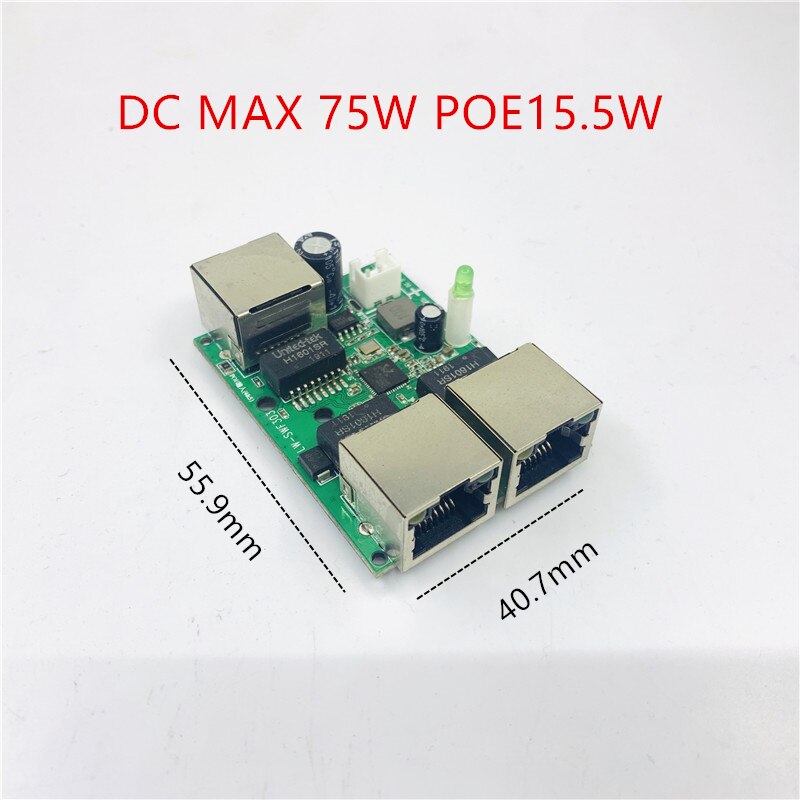 Reverse power supply POE switch POE IN/OUT5V/12V/24V 75W/2=38.5W 100mbps 802.3AT 45+78- DC5V~30V long distance series Force POE: Default Title