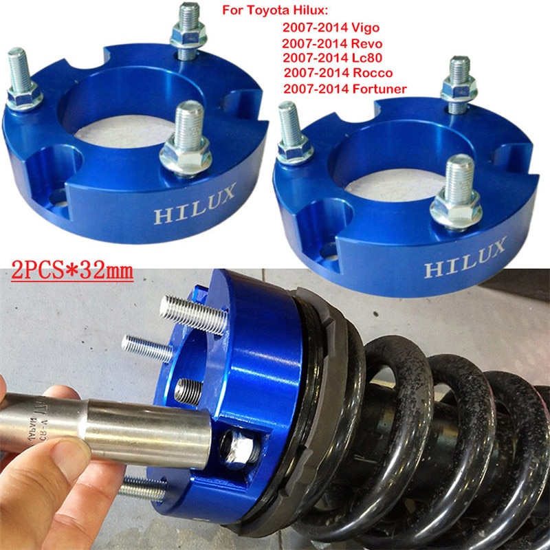 Suspension Lift Aluminum 32mm Front Coil Strut Shock Spacer Kit for Hilux Revo VIGO Rocco Fortuner Lc80