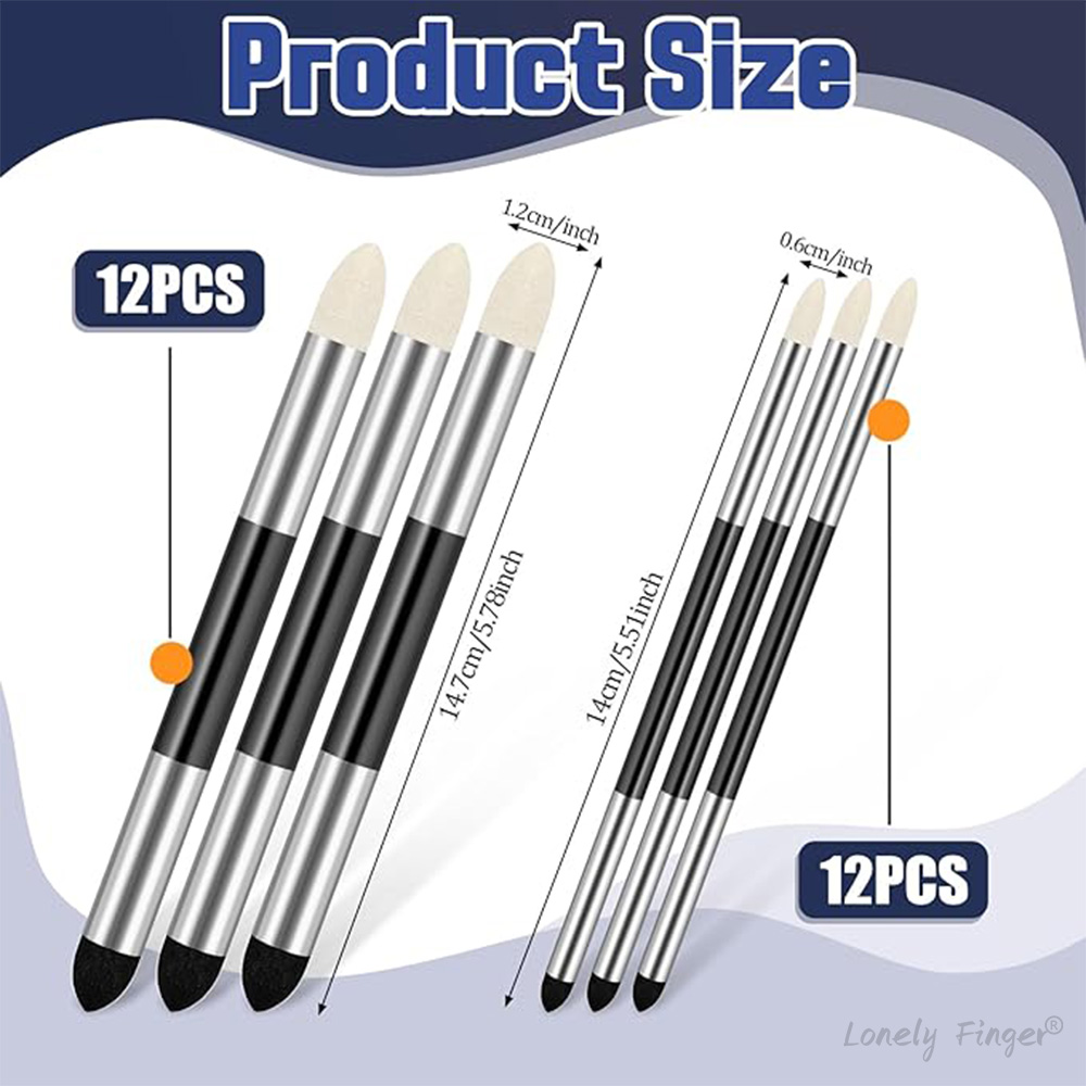 24 Stuks Kunstenaar Mengen Spons Pen 2 Maten Tweekoppige Wasbare Wrijven Spons Borstel Schets Veeg Tekening Art Tool voor Studenten