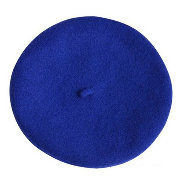 Wool Women Winter berets Luxury pearl rivet Vintage Cashmere Female Warm Vogue beret Hats Girls Flat cap beret for women: blue2