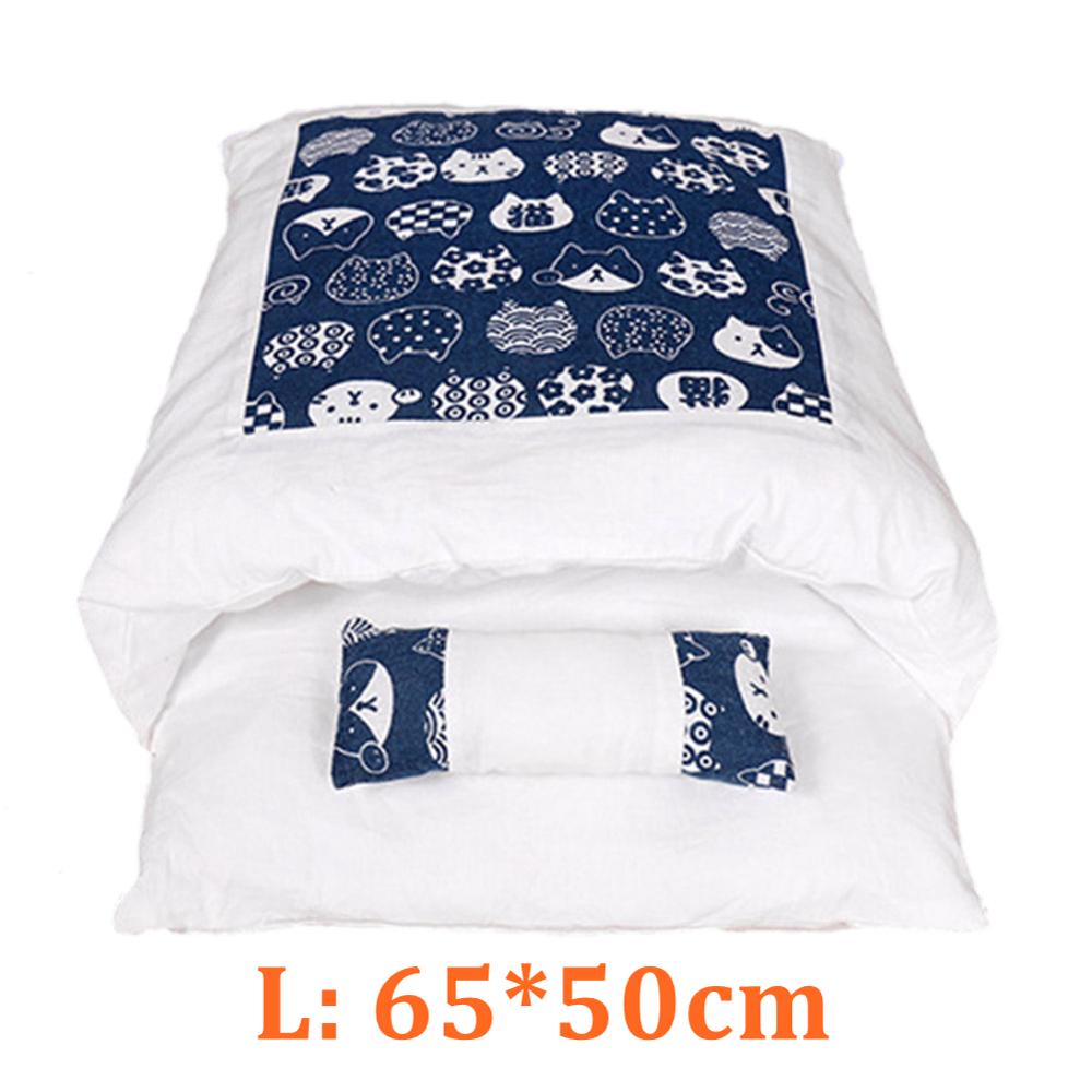 Saco de dormir para cama de gato, felpa, cálido, móvil, Gato de invierno, casa cueva interior para perro, suministros de cama blanda: Blue L