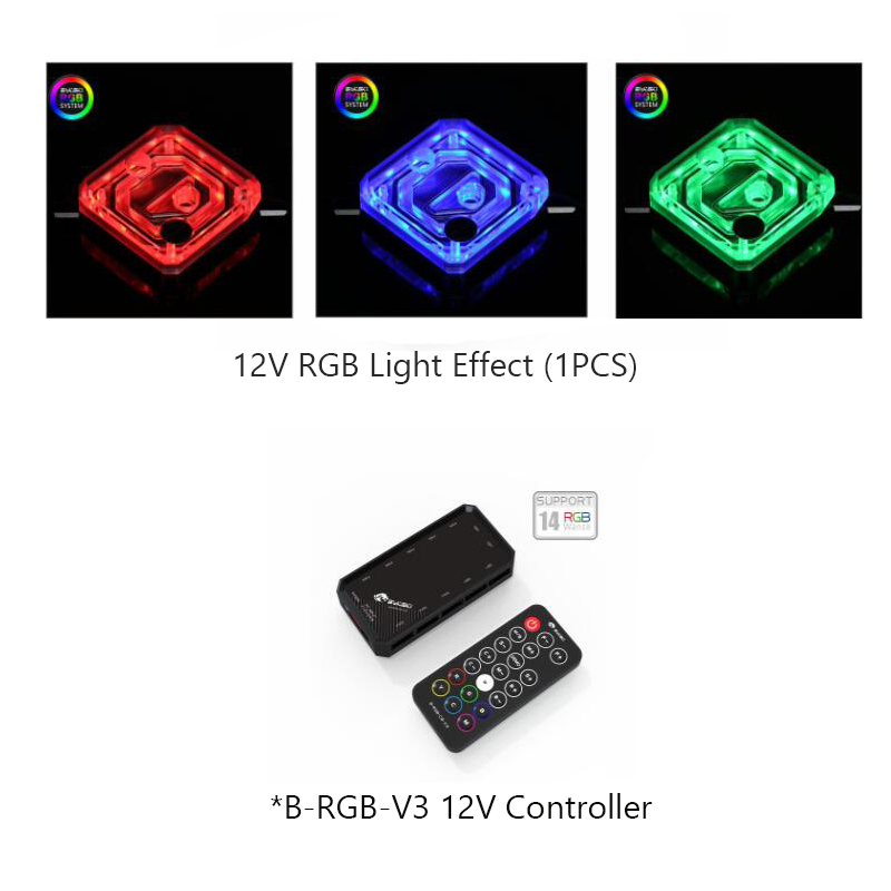 Bykski CPU Water Block Compatible Ryzen 7,5,3,AM4 AM3+,AM3,AM2+,AM2,FM2+,FM2,FM1 ,Processor Cooler,CPU-XPR-C-M: 12V Use Controller