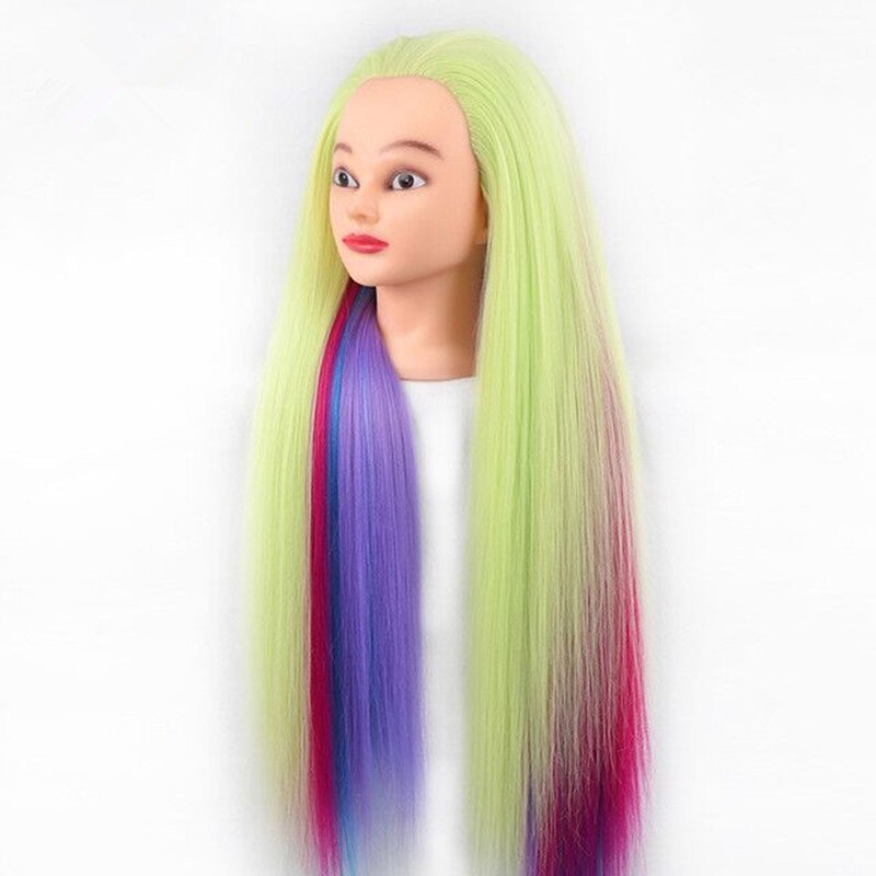 65cm syntetiske utstillingsdukkehoder for frisyrer treningsdukke med langt hår dukkedukke for frisørhode frisørdukke