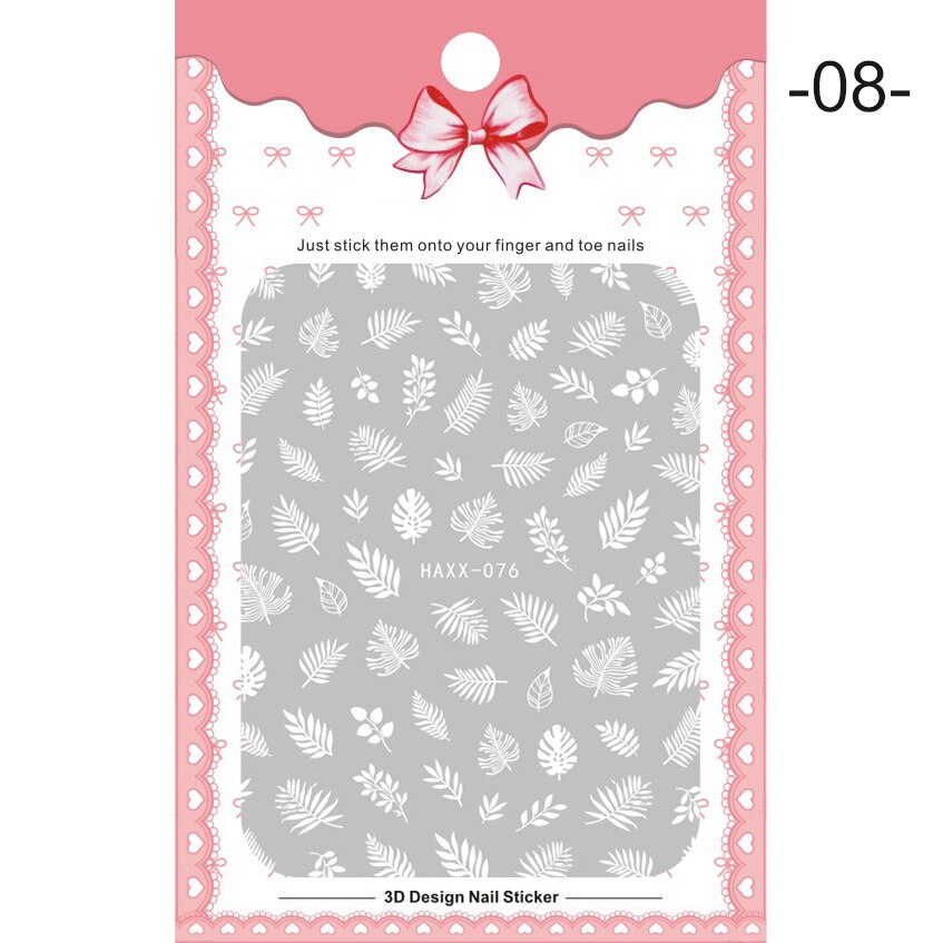 1 Pc Colorful Marple Leaf Gold Silver 3D Nail Sticker Flower Pattern Nail Art Transfer Stickers DIY Nail Decoraion