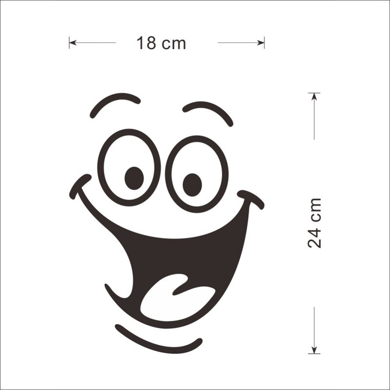 1 Set DIY Wall Stickers Smiley Face Waterproof Funny Removable Home Decors Home Decors Bathroom Decal Seat Decor