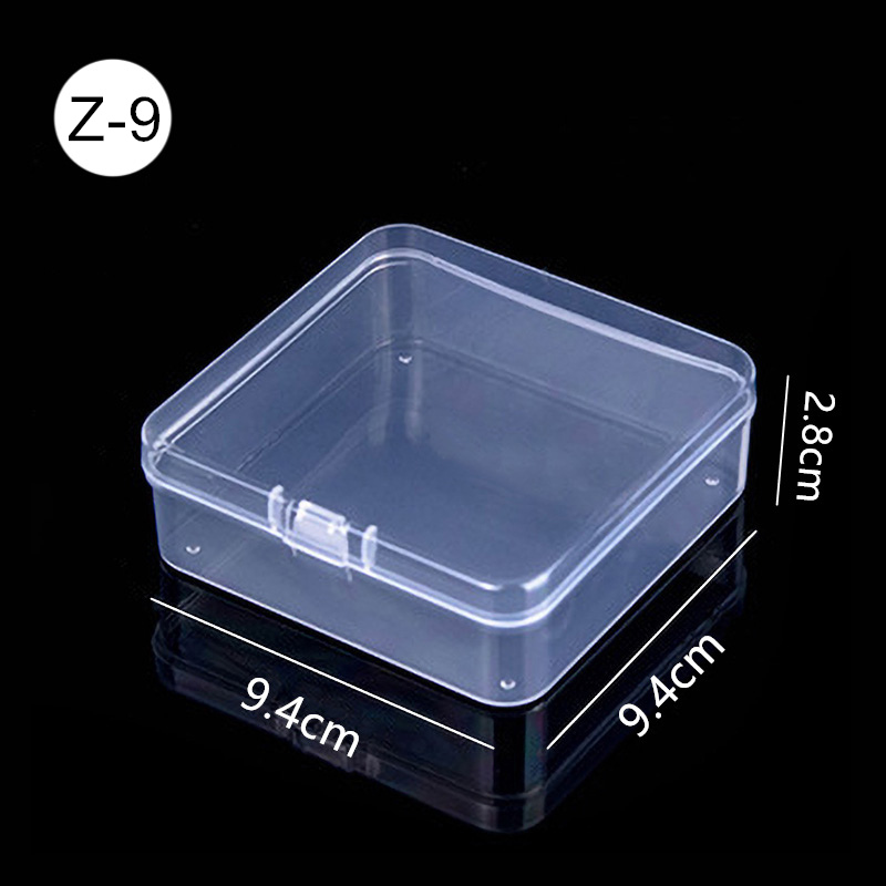 Mini cajas rectangulares de plástico transparente para almacenamiento de joyas, contenedor, caja de embalaje para pendientes, anillos, cuentas, colección de artículos pequeños: violet