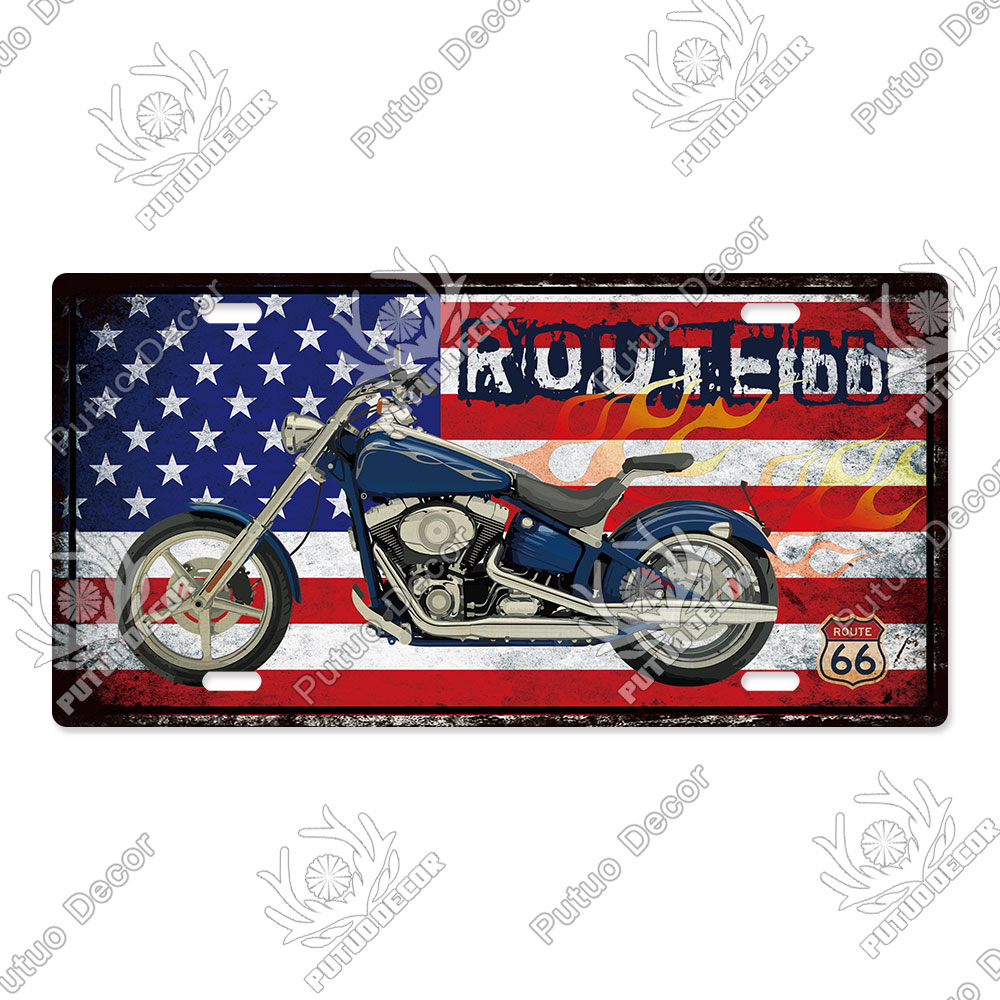 Putuo Decor-placa de matrícula Route 66, letrero de Metal Vintage para Bar, Pub, Gasolinera, garaje, hombre, cueva, decoración de pared del hogar: LP2634
