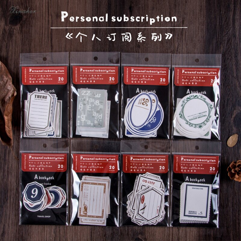 XINAHER 20pcs/bag Vintage junk journal Writable travel label DIY scrapbooking album diary happy planner decoration paper