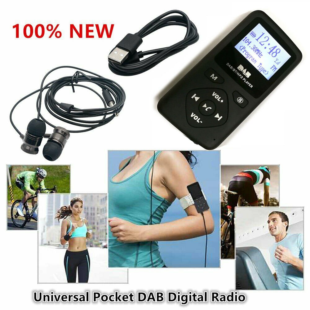 Portable Pocket Digital DAB/DAB+ FM Mini Radio Bluetooth-compatible MP3 Player With Earphone 1.8 Inch Display Screen