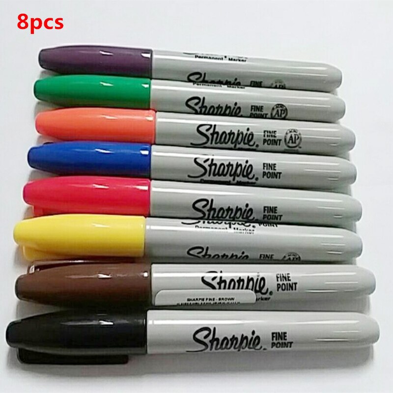 8/12/24 Pcs Set Sanford Sharpie Olie Marker Pennen Gekleurde Markers Art Pen Permanente Kleur Marker Pen Kantoorbenodigdheden 1Mm Nib: 8 Pcs Set