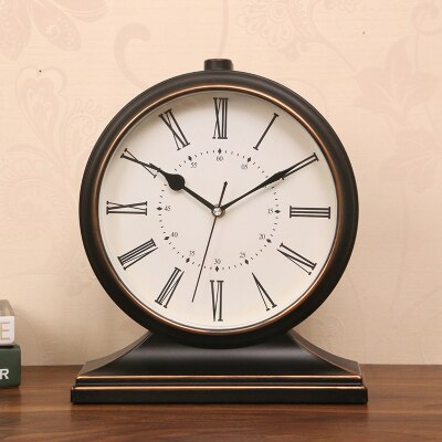 Kantoor Decoratie Desktop Houten Alarm Mute Retro Stilte Slinger Tafel Quartz Klok Night Desk Vintage Klok LY451