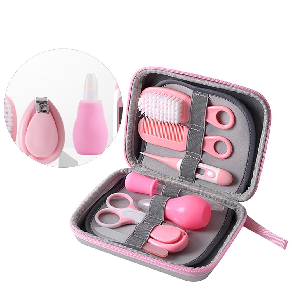 8-In-1 Baby Care Kit Creatieve Nagelknipper Nagelvijl Baby Kam Borstel Safe Feeder Neuszuiger set