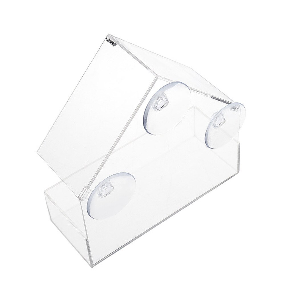 Bird Feeder Acrylic Transparent Window Viewing Bird Feeders Tray Birdhouse Pet Water Feeder Suction Cup Mount House Type Feeder
