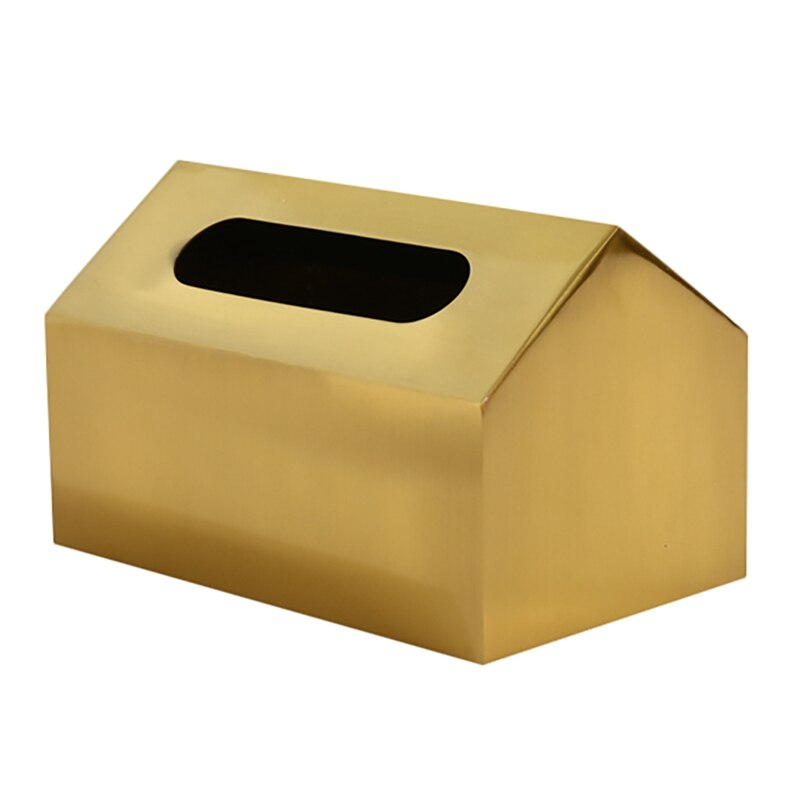 Boîte à mouchoirs en métal, carré, doré, Rectangle, géométrique, maison, bureau, rangement, Organization, salon, décoration de maison moderne, 1 pièce: Or