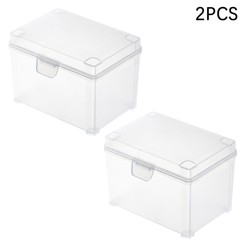 1 2pcs Clear Stackable Card Storage Box For Game Trading Sports Playing Cards Case Collectible Card Organizer Protective Contain: green