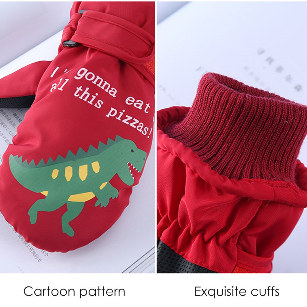 Petit dinosaure enfants hiver coupe-vent gants gants chauds en plein air garçon fille coupe-vent enfants Snowboard gants