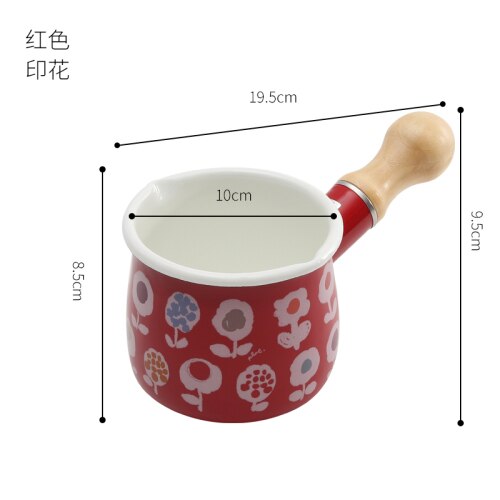 JAPAN Nonstick Enamel Milk Pot Pan Practical Butter Coffee Warmer Small Milk Pot Kitchen Cooking Pot Noodle Baby Food Handmade: 4