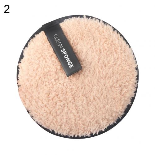 Makeup Remover Puff Women Soft Sponge Makeup Remover Powder Puff Face Cleaner Cleansing Cloth Pad Cleansing Powder Puff: Khaki