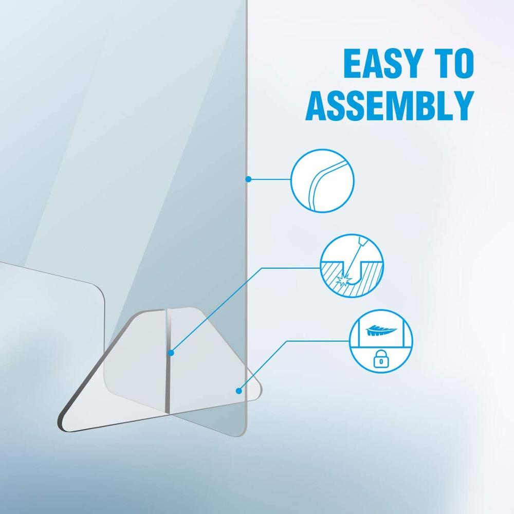 18inchx24inch Plexiglass Shield Clear Acrylic Sneeze Screen Guard For Counter,Office,Reception Desk With Transaction Window