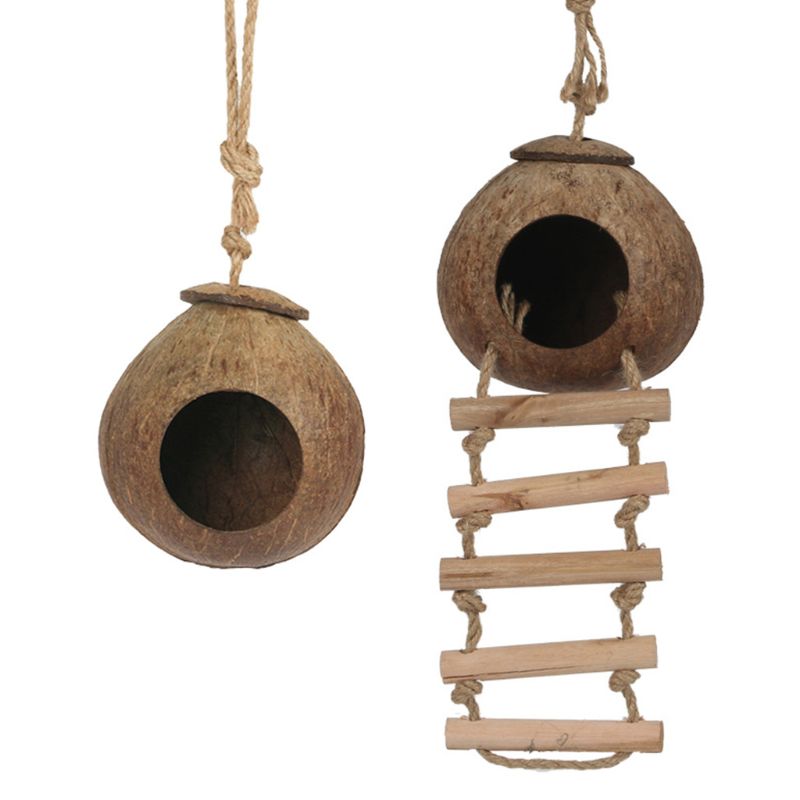 Coconut Shell Bird House Tiger Skin Pearl Bird Parrot Nest Big Bird Nest Warm Anti-bite Bird NestDrop Ship