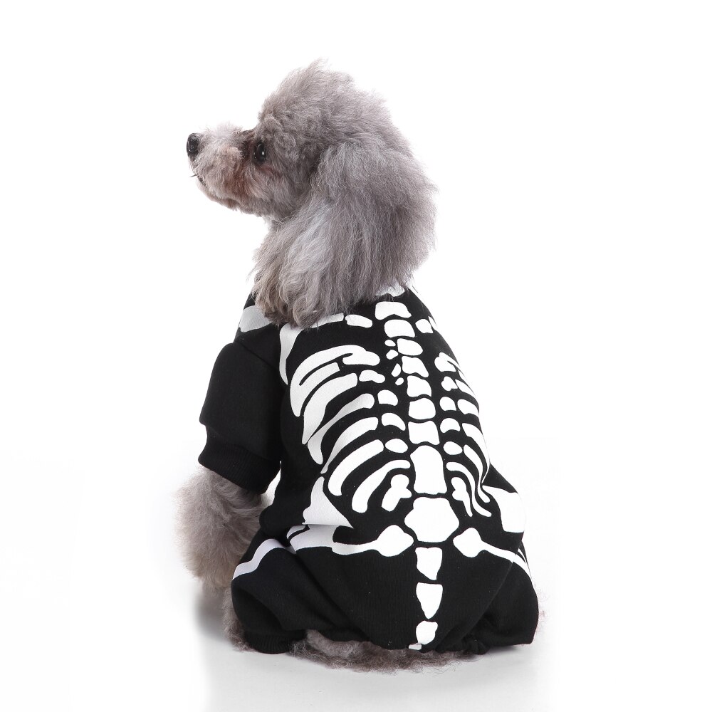 Halloween Horror Skelet Print Hond Jumpsuit Huisdier Ademend Vest Kostuum Kleding Honden Chihuahua Teddy Kleding Huisdier Kleding