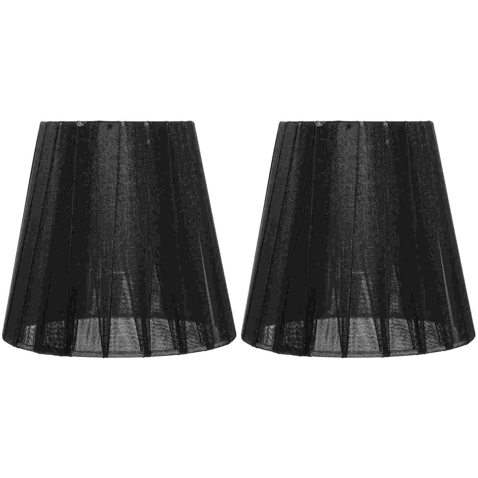 2 Stuks Translucent Gaas Lampenkap Clip-Lamp Licht Cover Creatieve Licht Schaduw: Black