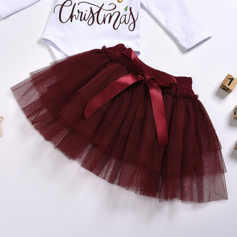0-18m jule baby pige tøj sæt nyfødt spædbørn piger  my 1st jule bukser tutu mesh nederdel outfits xmas baby kostumer