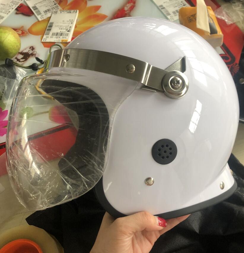 Hvid oprørssikker hjelm sikkerhedsvagt ansigtsskærm forebyggelse hjelm læder halsbeskyttelse luftig varm sikkerhedshjelm